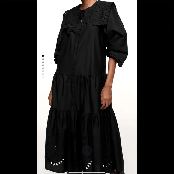 NWT- Mango-  Broderie Anglaise Dress - Picture 2 of 7